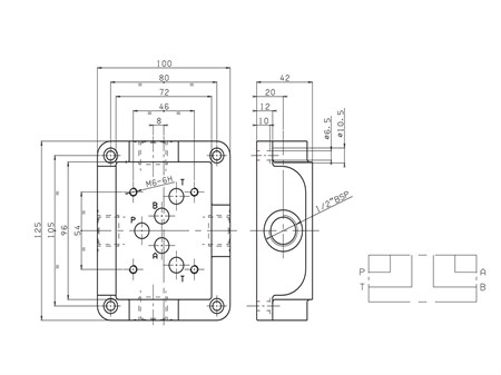 NG10 montageblock R1/2" ut i sidan